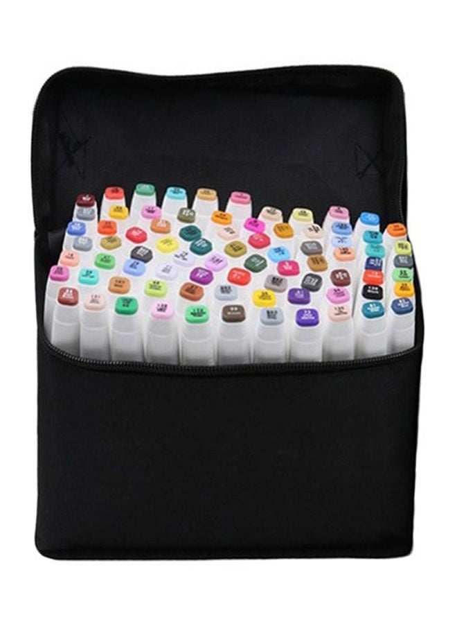 80-Piece Alcohol-Based Dual Head Art Markers Set